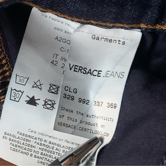 Versace Vintage Y2K Dark Wash Skinny Jeans - Picture 7 of 9